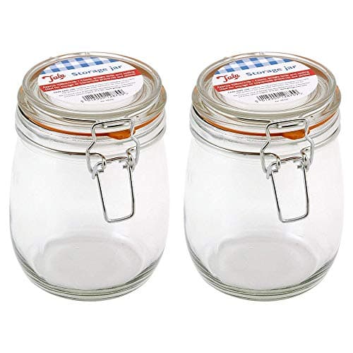 Image of Tala Classic Airtight Lever Arm Clip Top Lid Storage Jar 700ml Clear (Pack of 2)