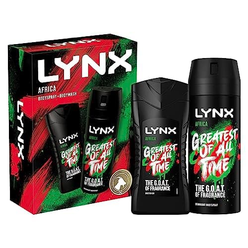 Image of LYNX Africa Duo Body Spray Gift Set Body Wash and Deodorant perfect for his daily routine 2 piece