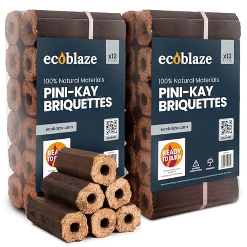 Image of Ecoblaze Pini Kay 2x10kg Fire Logs for Wood Burner, Heat Logs, Firewood, Firelogs, Fire Wood for Log Burner