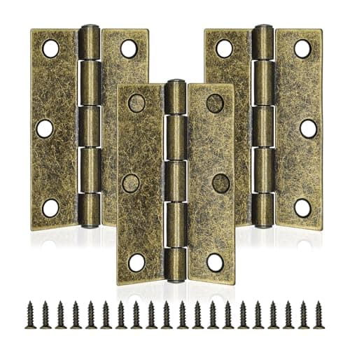 Image of MABAHON 3pcs Retro Door Hinges, 75mm (3 Inch) Bronze Butt Hinges with 20PCS Hinge Screws for Outdoor and Internal Doors Home Furniture Wooden Door Hinge Thickened Folding Butt Hinge