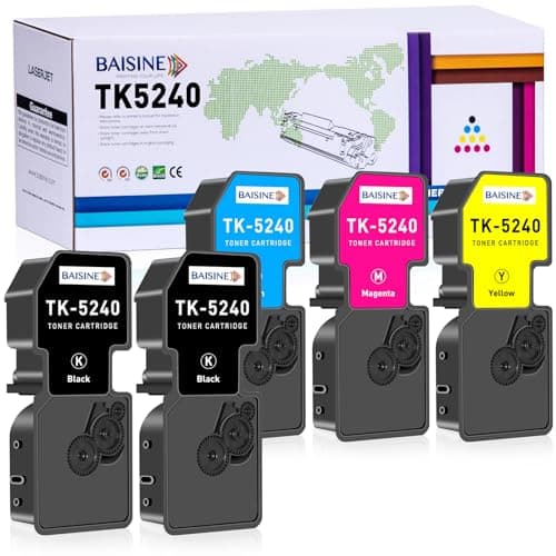 Image of BAISINE Compatible for Kyocera Ecosys M5526cdw Toner, Repacement for Kyocera TK5240 TK-5240 Toner for Ecosys M5526cdw M5526cdn P5026cdw P5026cdn (5 Pack, 2Black Cyan Magenta Yellow)