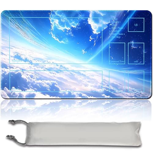 Image of MTG Playmat TCG Playmat Board Game Card Game Trading Card Game Playing Mat Desk Mat Original Hand Painted Sewn Edges Smooth Surface Rubber Base 60 x 35 cm (MTG Set 44-1,With Zone)