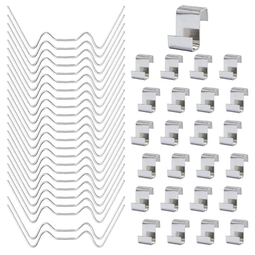 Image of ZSYIULIA 50 Pcs Greenhouse Glass Clips Set - W Wire Clips (25) & Z Wire Clips (25) - Stainless Steel Glass Clips for Greenhouse Glass Panes