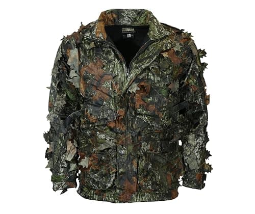 Image of Dallaswear Mossy Oak Break Up Leafy Camo Jacket | Mens Hunting Jacket | Multipocket Fishing Jacket | 3D Appearance Camo Jacket For Outdoor Sports (UK, Alpha, XXL, Regular, Regular, Mossy Oak Break Up)