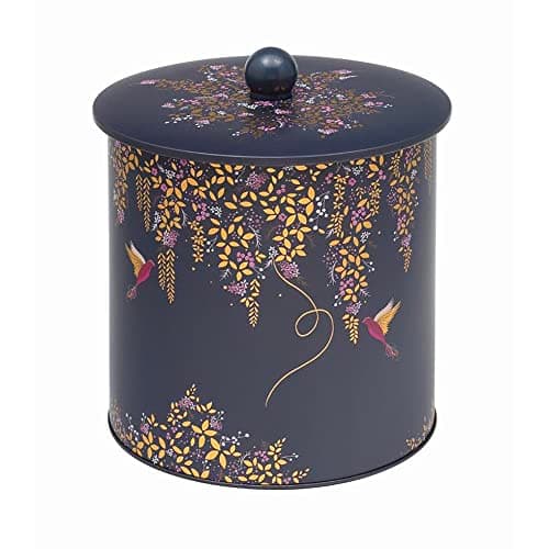 Image of Elite Gift Boxes Sara Miller - Chelsea Dark Blue Birds Biscuit Barrel - 170 (d) x 173mm