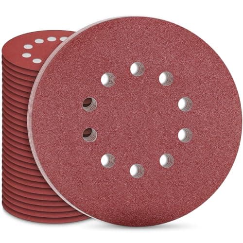 Image of STEBRUAM 225mm Sanding Discs 30Pcs 10 Hole Hook & Loop Sanding Pads, Grit 100 for Drywall & Orbital Sanders