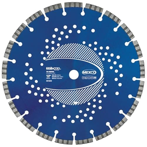 Image of Mexco Tri-Purpose Diamond Blade 300mm XCEL Grade – Superior, High-Performance Multi-Material Cutting Disc for Concrete, Asphalt, Slate, Brick - 300mm, 10mm Segment Height