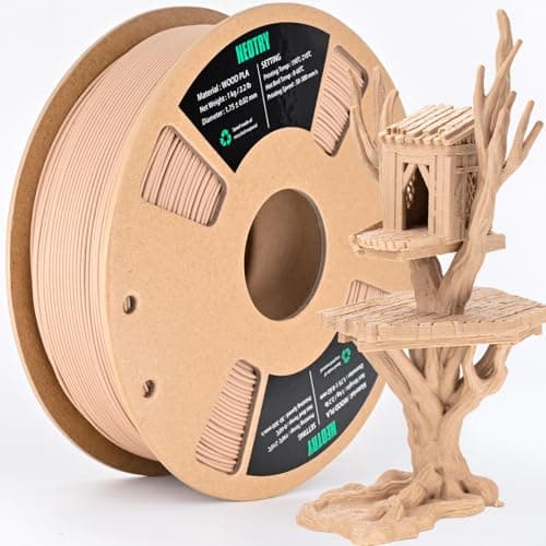 Image of NEOTRY Wood PLA 3D Printer Filament, PLA Filament 1.75mm 1kg Oakwood Wood, Filament 3D Printing Materials Matte and Frosted Brown PLA, Add More Than 30% Real Wood Fiber, Fit Most FDM 3D Printer