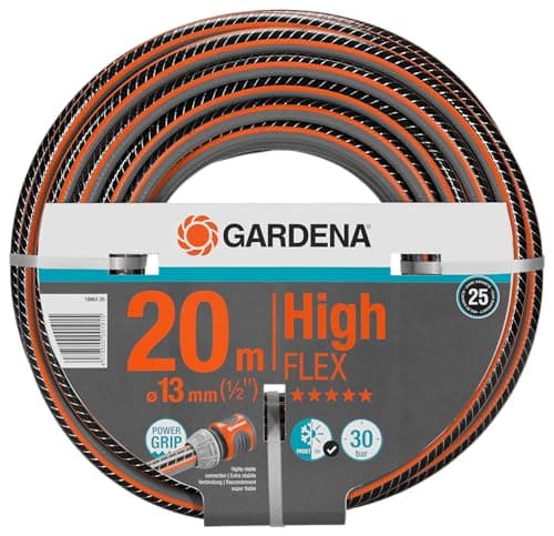 Image of Gardena Comfort Highflex Hose 13 mm (1/2 inch), 20 m: Garden Hose with Power-Grip Profile, 30 bar Bursting Pressure, dimensionally Stable, UV Resistant (18063-20)