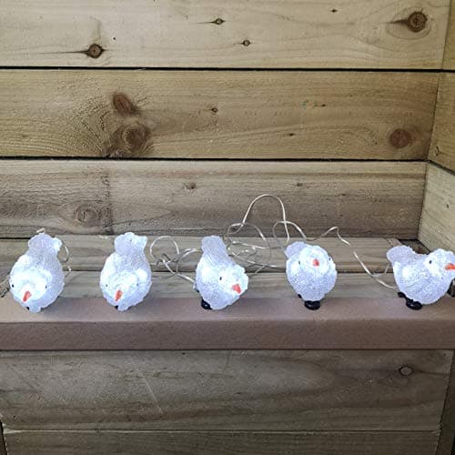 Image of Premier Set Of 5 16cm Indoor/Outdoor Acrylic Birds With Clip White LEDs
