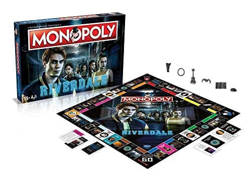 Image of Winning Moves Riverdale Monopoly Board Game, Join Veronica, Archie, Jughead, Betty, Cheryl and Pop, advance to Sunnyside Trailer Park, Sweetwater River and The Pembrooke, for players aged 8 plus