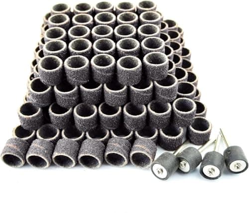 Image of Merryland Sanding Drum Sander for Dremel 184pcs, Sanding Band Sleeve 80# 13mm 180pcs and Mandrel 4pcs Mini Rotary Tool Accessory Electric Power Tool DIY, RMTA184C1