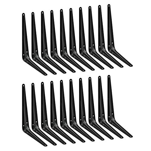 Image of EAI 250x200mm / 10x8" Original London Pattern Shelf Bracket Black Pack of 20