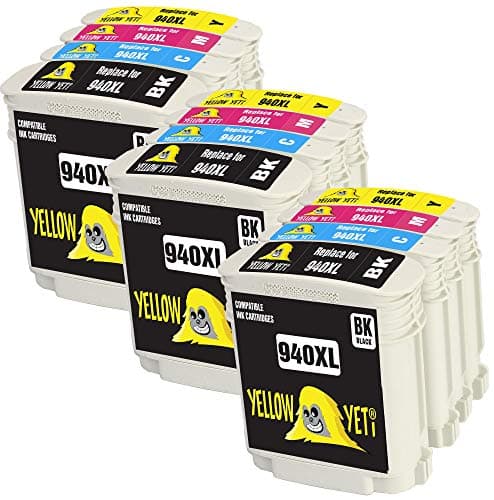 Image of YELLOW YETI Replacement for HP 940 940XL Ink Cartridges compatible with HP OfficeJet Pro 8000 8500 8500A A809a A809n A909a A909g A910a A910g (3 Black + 3 Cyan + 3 Magenta + 3 Yellow)