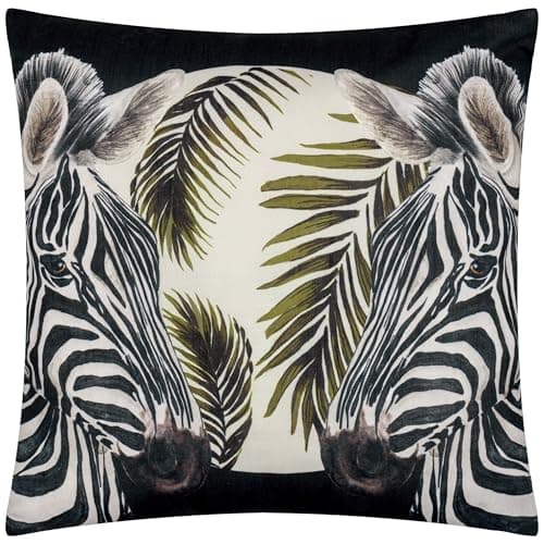 Image of Paoletti Leopardis Zebra Woven Outdoor Cushion Cover - Multicolour - 50x50cm