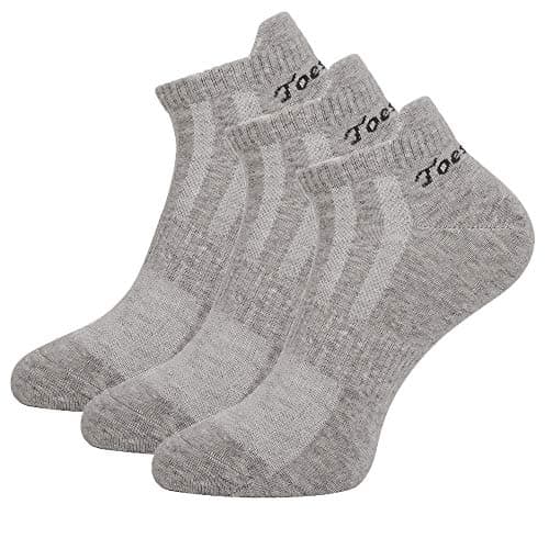 Image of Toes&Feet Men's 3-Pack Grey Anti Odor Anti-Sweat Low-Cut Sports Running Socks, Size 6-11