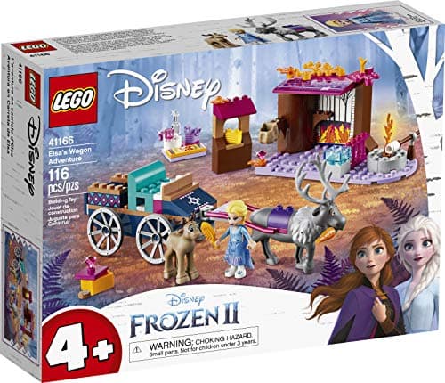 Image of LEGO 41166 Disney Frozen 2 Elsa's Wagon Adventure, Preschool Toy for 4-7 Years Old with Princess Elsa Mini-Doll and Reindeer Figures plus Base Plate