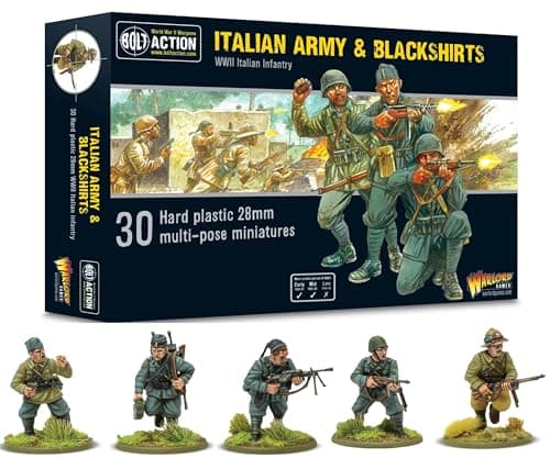 Image of Warlord Games Italian Army & Blackshirts Infantry - 28mm Scale Plastic Miniatures for Bolt Action Highly Detailed World War 2 Miniatures for Table-top Wargaming