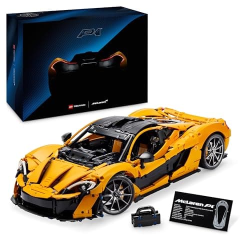 Image of LEGO Technic McLaren P1 Hypercar Building Set, Scale Model Car Kit for Adults to Build, Collectible Vehicle with V8 Piston Engine and 7-Speed Gearbox, Gift for Men, Women, Him or Her 42172