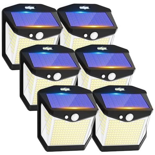 Image of Solar Security Lights Outdoor Garden - 248 LED Solar Powered Outside Light 3 Modes Motion Sensor and 270°Wide Angle IP65 Waterproof Solar Power Wall Lighting For Fence Flood Door Garage Yard 6Pack