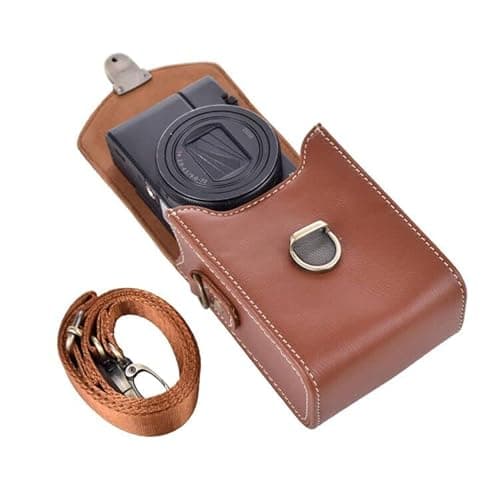 Image of Rieibi Camera Case for Sony RX100 & HX Series - Retro Leather Case for Ricoh GR IIIx/Ricoh GR III II/Canon G7X II/G7X III / SX720/SX730/SX740 / G9X/G9X II - Brown