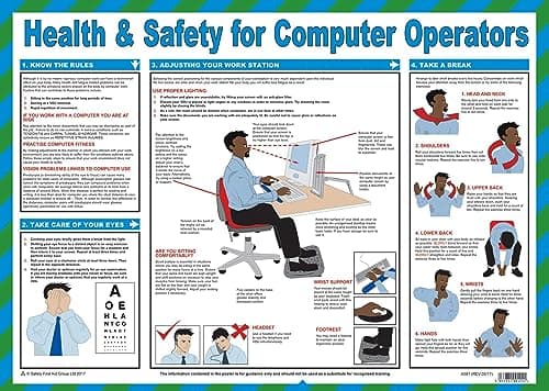 Image of Safety First Aid Group Group Health and Safety Computer Ops A2 Poster, Laminated