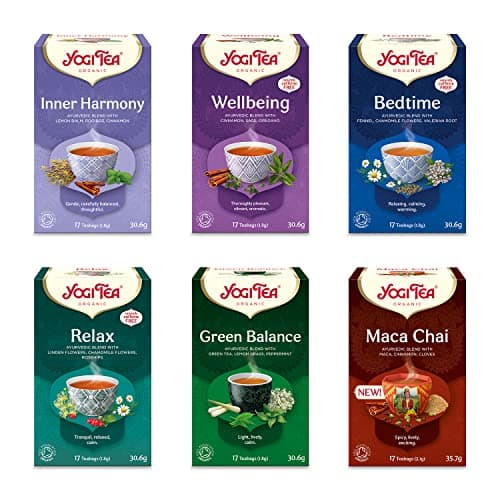 Image of Yogi Tea Organic Herbal tea, Mind and Spirit variety pack, 6 Packs x 17 Tea Bags (102 Teabags Total)