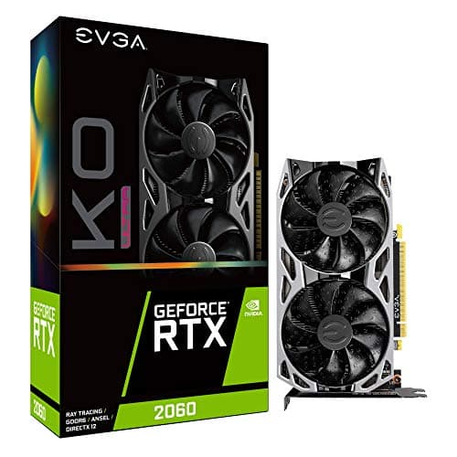 Image of EVGA GeForce RTX 2060 KO ULTRA GAMING, 06G-P4-2068-KR, 6GB GDDR6, Dual Fan, Metal Backplate