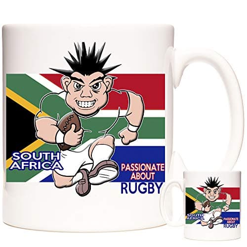 Image of South African Rugby Mug. South Africa Passionate About Rugby.Gift for Rugby Fans. South Africa Coffee Mug. Rugby World Cup Gift Mug