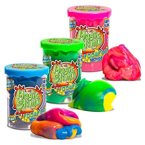 Image of CRAZE MAGIC SLIME Pooupsie Noise 3 Pack Slime Kit for Kids Age 3+ – 3x100g Colourful Play Dough Style Slime Toys – Safe Non-Toxic Putty for Boys and Girls, Squishy Fun Gift Set