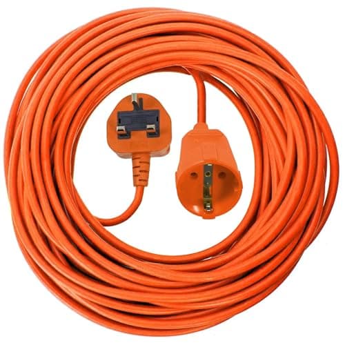 Image of SPARES2GO 10m Mains Power Cable UK 3 Pin Plug compatible with Bosch AdvancedRotak 550 650 750 UniversalRotak Lawnmower