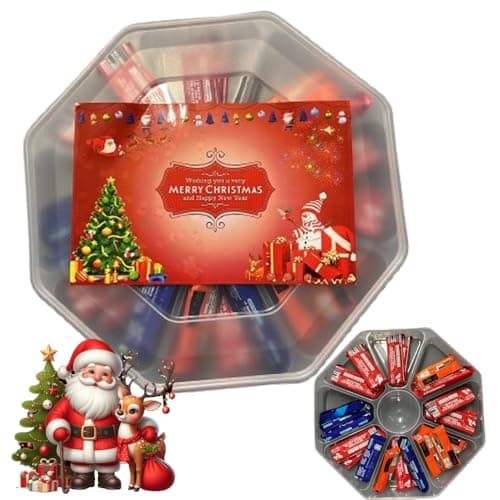 Image of Random Mixed Big Biscuit Chocolate Collection with Christtmas Gift Box – Assorted 25 Chocolate Bars – Festive Sharing Treats & Giift Idea
