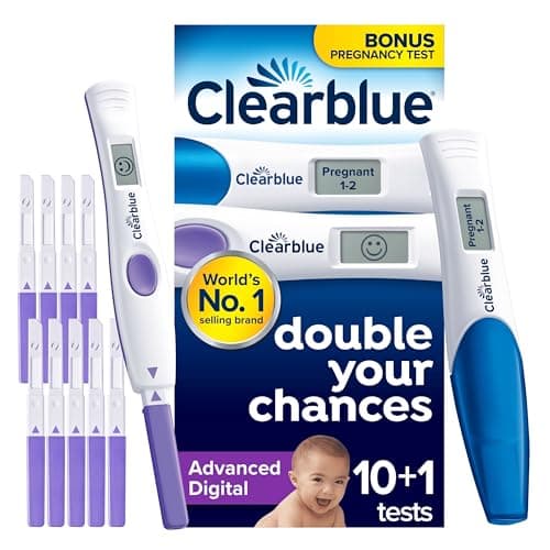 Image of Clearblue Digital Ovulation and Pregnancy Test - Double Your Chances of Getting Pregnant. 10 Advanced Digital Ovulation Tests and 1 Pregnancy Test Digital with Weeks Indicator