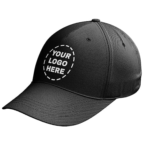 Image of Purple Print House Personalised Company Logo Baseball Cap Custom Workwear Uniform Hat for Men Women, Black