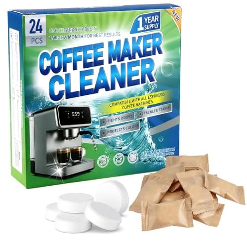 Image of Coffee Machine Cleaning Descaler Tablets 24 Pack Universal Compatible with All Espresso Coffee Machines, Fast-Dissolving Limescale Oils and Removes Residue Deep Clean Tablets