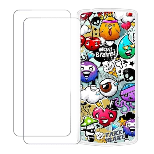 Image of UOGNADGD Compatible with Nokia 105 2G 2023 Case Colorful Custom Cover with 2 Pack Tempered Glass Screen Protectors - Shockproof Scratch-Resistant (Graffiti)