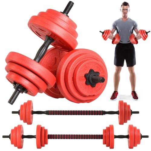 Image of Gallant 20kg Weights Dumbbells Set, 2 in 1 Adjustable Dumbbells Pair Barbell Weights Set for Men Strength Training, Weight Lifting, Bodybuilding Dumbells Free Weight Set Men and Women