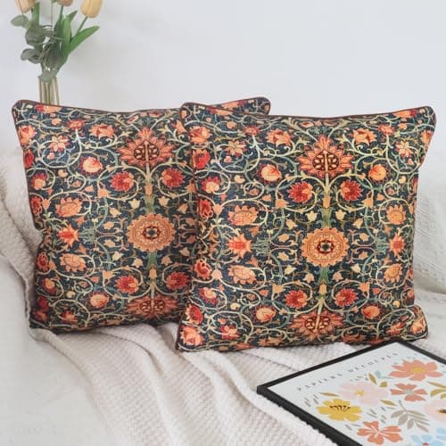 Image of NIULAA Double-Sided Cushion Covers Velvet 40cm x 40cm Pack of 2 Bohemian Sunflower Throw Pillows 16 x 16 Inches Decorative Square Pillow Cases for Bed Sofa Floral Luxury Scatter Cushions