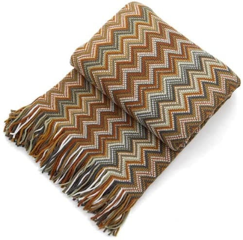 Image of VANJOROY Bohemian Sofa Large Throw Blanket with Tassels, Warm soft cozy Decorative Armchair knited Throw for Couch Sofa Bed and Furniture. (130×180(50×70In), Yellow)