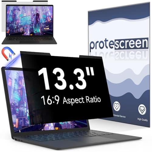 Image of Magnetic Laptop Privacy Screen 13.3 Inch for 16:9 Computer Monitor, 13" Removable Anti Glare Protector Blue Light Filter Shield Film Compatible with Lenovo/Hp/Dell/Acer/Asus/Thinkpad/Envy/Xps/Toshiba