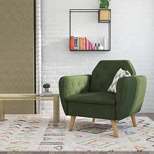 Image of Novogratz Teresa Memory Foam Accent Chair Green Velvet