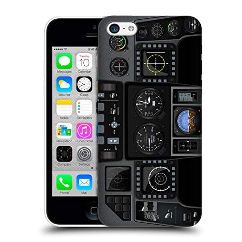 Image of Head Case Designs Jet Fighter Aircraft Cockpit Dashboard Hard Back Case and Matching Wallpaper Compatible With Apple iPhone 5c