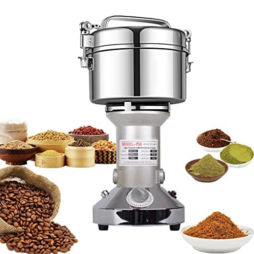 Image of LEJIEYIN Grain Mill Electric 750g Electric Mill Stainless Steel Graingrinder & Commercial Motor Grinding Stone Mill Grain with 2000W 25000 RPM for Nuts/Cereals with Overload Protection
