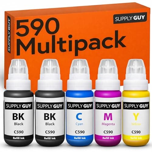 Image of Supply Guy GI-590 GI590 ink compatible for Canon GI-590 for Canon PIXMA G1500 G1501 G1510 G2500 G2501 G2510 G3500 G3501 G3510 G4500 G4510 G4511 (5x Multipack)