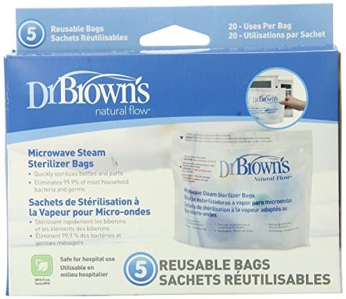 Image of Dr. Brown`s Microwave Steam Sterilizer Bags - 2 Packs of 5 Count = 10 Bags