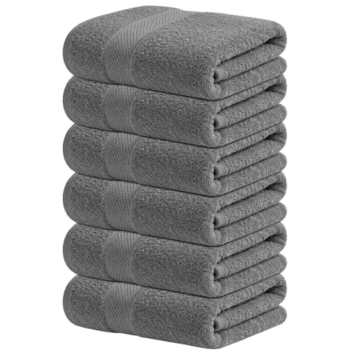 Image of Infinitee Xclusives Premium Hand Towels 6-Pack (40 x 72 cm) – 100% Cotton, Super Absorbent, Quick-Dry Towels for Bathroom, Hotel, Salon & Gym Use |Shadow Grey|