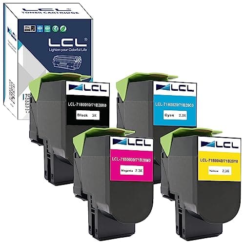 Image of LCL Toner Cartridge 71B0010 71B0020 71B0030 71B0040 71B20K0 71B20C0 71B20M0 71B20Y0 CS317 CS317dn CX317 CX317dn CS417 CS417dn CX417 CX417de CS517 CS517de CX517 (4P KCMY) Replacement for Lexmark