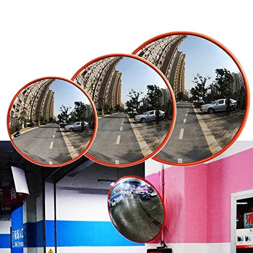 Image of Convex Traffic Mirror for Driveway Warehouse and Garage Safety or Store and Office Security to Eliminate Blind Spots, 130 Degree Blind Spot Mirror with Wall Bracket, Diameter 60CM