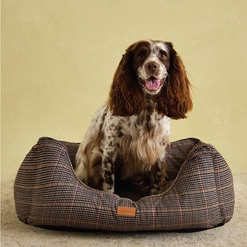 Image of Rosewood x Joules Henson Check Box Bed for Dogs, Large Dog Bed, Padded Sides, Non-Slip Base, Luxury Pet Bed for Large Dogs