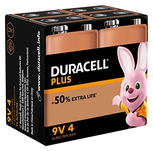 Image of Duracell Plus 9V Batteries for smoke alarms Pack of 4